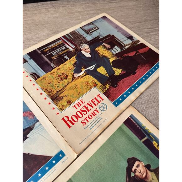 Vintage 1947 The Roosevelt Story Movie Lobby Card Set Franklin D. Roosevelt FDR - Picture 3 of 8